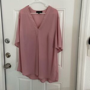 Eloquii Fuchsia V-Neck Blouse